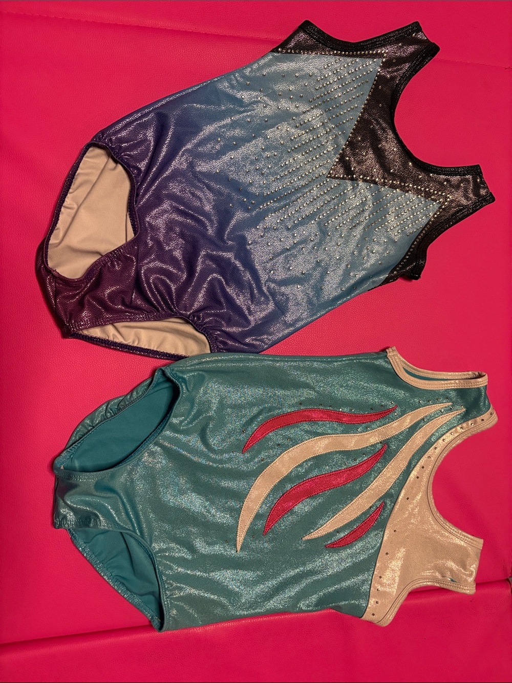 Kids Teal & Purple Gymnastics Leotard Set